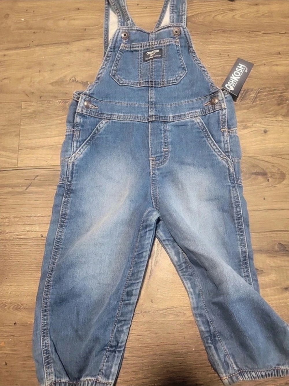 OshKosh B'gosh Baby Stretch Denim Classic Overalls Denim Overalls Girls 24M NWT